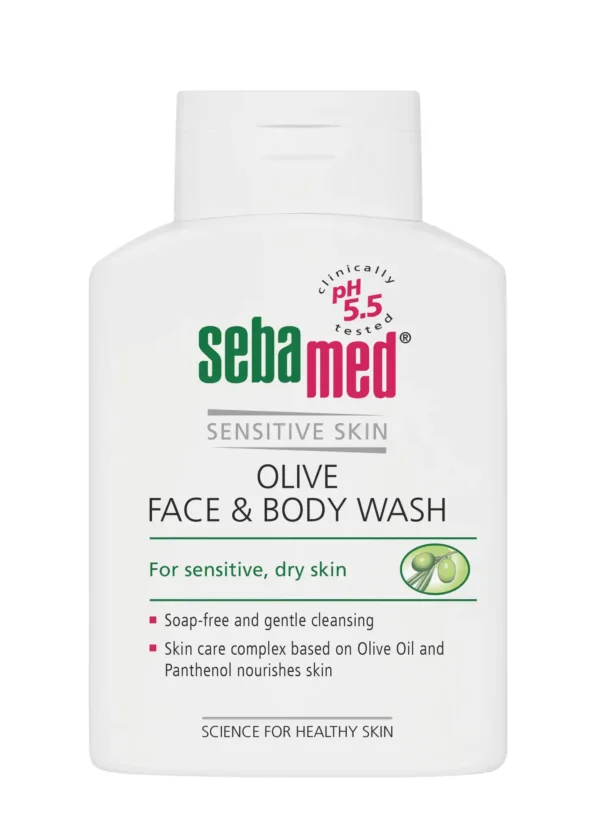Sebamed измиваща течност за лице и тяло с маслина 200мл - Image 1
