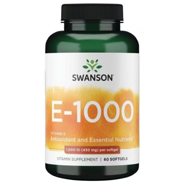 Swanson Витамин Е 1000 60 софт гел капсули - Image 1
