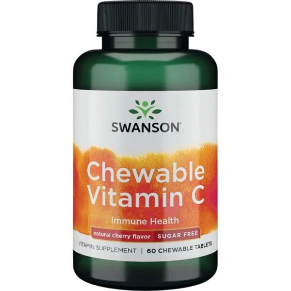 Swanson Витамин Ц за дъвчене 60 таблетки с вкус на череша - Image 1