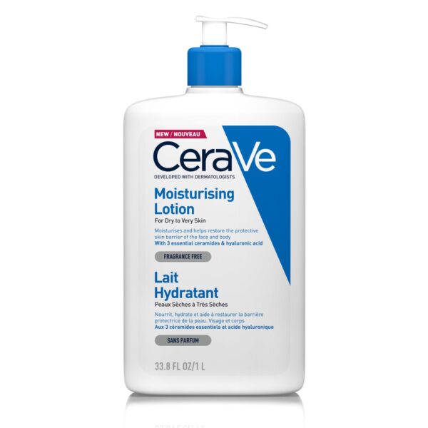 CeraVe Хидратиращ лосион за лице и тяло за суха към много суха кожа, 1 л 3337875598750 - Image 1