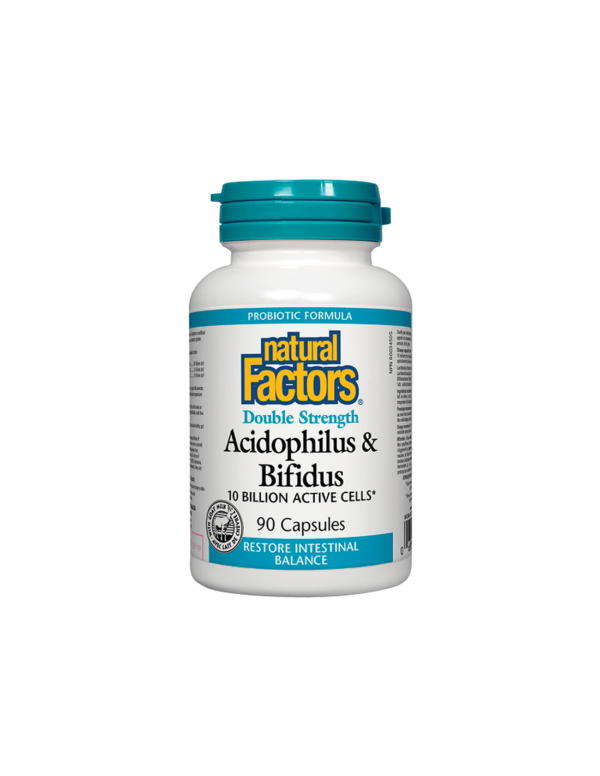 Acidophilus & Bifidus 10 Billion Active Cells Double Strength / Ацидофилус бифидус, 10 милиарда активни пробиотици, 90 капсули - Image 1