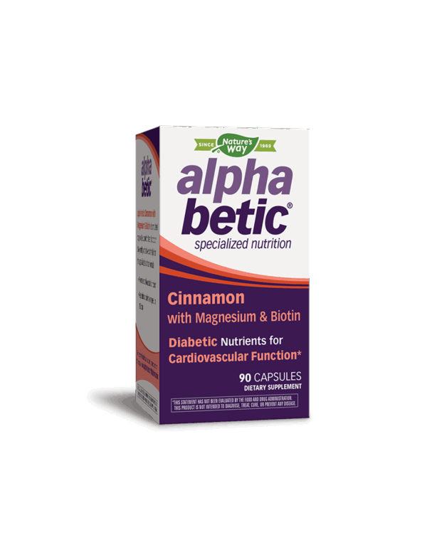 Natures Way При диабет - Канела с магнезий и биотин Alpha betic®, 90 капсули - Image 1