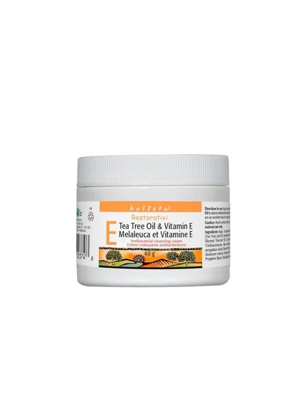 Антибактериален крем - Чаено дърво и Витамин Е Holista, 40 g Natural Factors - Image 1