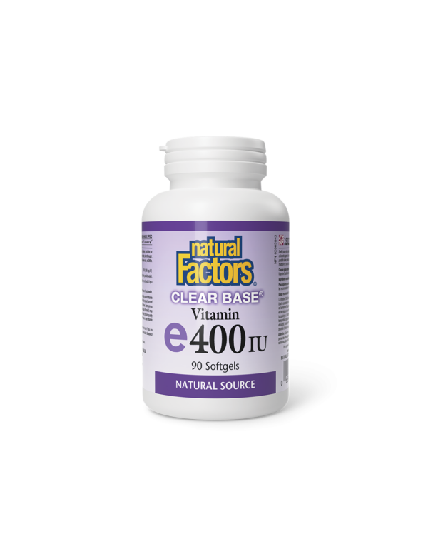 Антиоксидант - Витамин E Clear Base, 400 IU х 90 софтгел капсули Natural Factors - Image 1