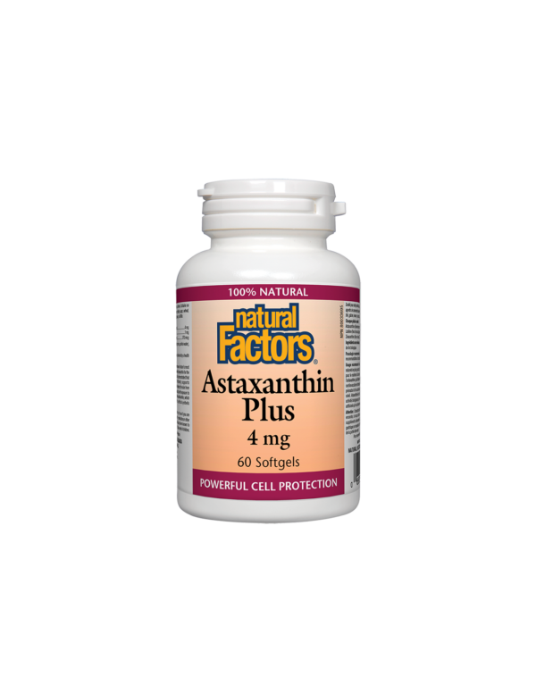 Astaxanthin Plus/ Астаксантин + Лутеин и Зеаксантин 4 mg х 60 софтгел капсули Natural Factors - Image 1