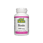 Biotin/ Биотин 5000 µg/ Коса, кожа, нокти, 60 капсули Natural Factors
