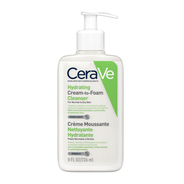 CeraVe Хидратираща измивна крем-пяна за лице за нормална към суха кожа, 236 мл 3337875743563 - Image 1