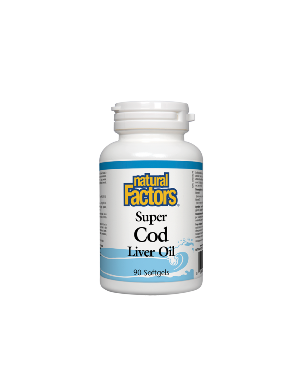 Super Cod Liver Oil/ Черен дроб на треска (масло) 1100 mg х 90 софтгел капсули Natural Factors - Image 1
