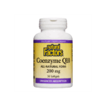Coenzyme Q10 All-Natural Form - Коензим Q10 (Антиоксидант и кардиопротектор), 200 mg, 30 софтгел капсули Natural Factors