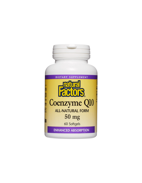 Coenzyme Q10 All-Natural Form - Коензим Q10 (Антиоксидант и кардиопротектор), 50 mg, 60 софтгел капсули Natural Factors - Image 1