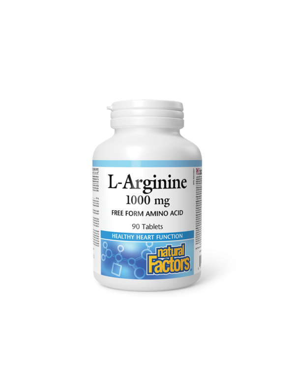 Енергия и мускулна функция - Л-Аргинин, 1000 mg х 90 таблетки Natural Factors - Image 1