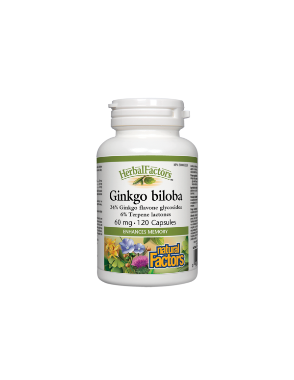 Ginkgo Biloba/ Гинко Билоба 60 mg х 120 капсули Natural Factors - Image 1