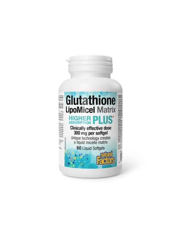 Glutathione LipoMicel Matrix - Глутатион с висока абсорбция (мощен антиоксидант), 300 mg, 60 софтгел капсули Natural Factors - Image 1