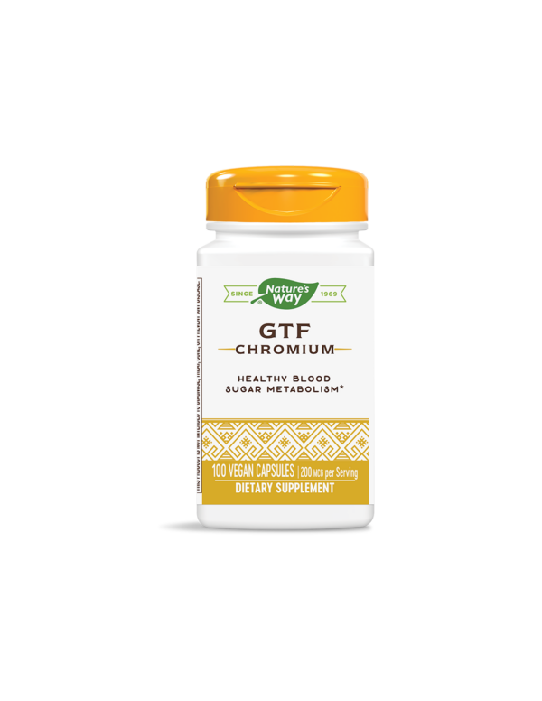 Natures Way Хром (никотинат) - Контрол на кръвната захар, 200 mcg, 100 капсули - Image 1