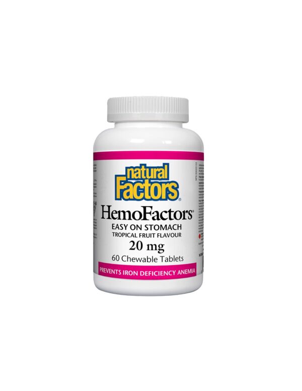 HemoFactors® / Желязо 20 mg х 60 дъвчащи таблетки Natural Factors - Image 1