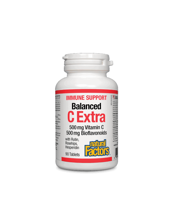Immune Support Balanced C Extra / Витамин С (500 mg) и биофлавоноиди (500 mg), 90 таблетки Natural Factors - Image 1
