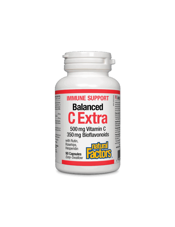Immune Support Balanced C Extra / Витамин С (500 mg) и биофлавоноиди (350 mg), 90 капсули Natural Factors - Image 1