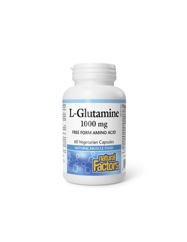 Имунитет и мускулна функция - Л-Глутамин, 1000 mg х 60 V капсули Natural Factors - Image 1