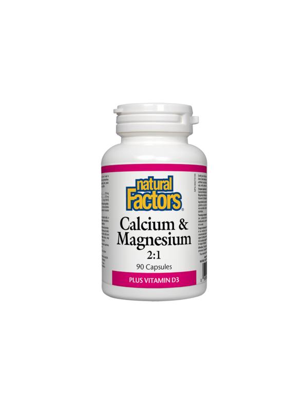 Calcium & Magnesium + Vitamin D3/ Калций и Магнезий + Витамин D3 х 90 капсули Natural Factors - Image 1