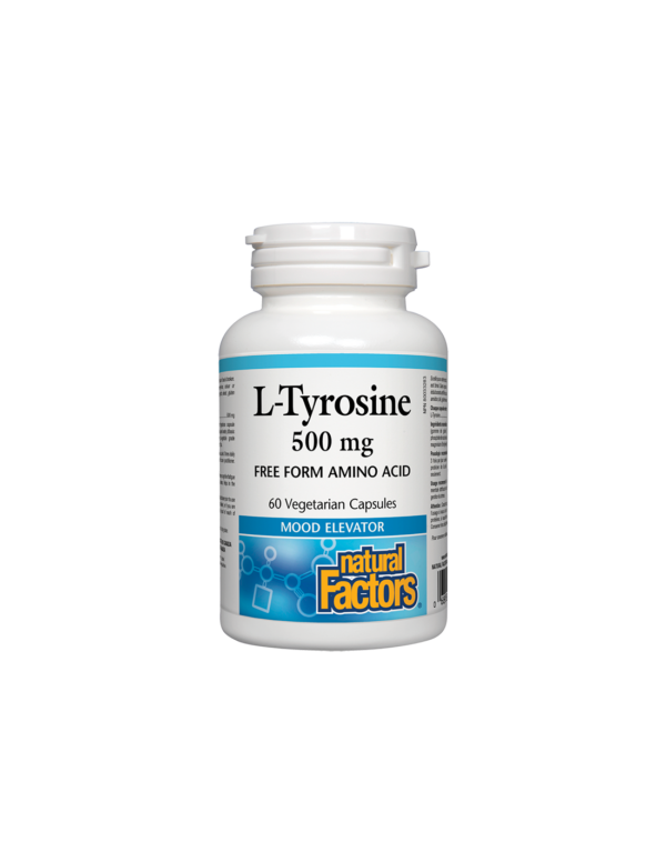 L-Tyrosine/ Л-Тирозин 500 mg х 60 капсули Natural Factors - Image 1