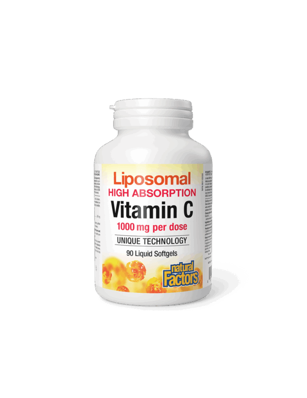 Liposomal High Absoprtion Vitamin C - Липозомен витамин С 500 mg, 90 софтгел капсули Natural Factors - Image 1
