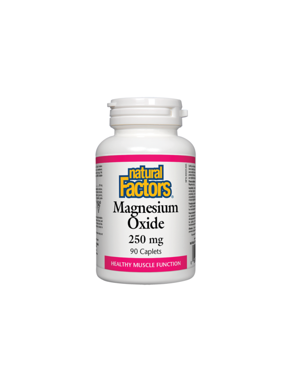 Magnesium Oxide/ Магнезий (оксид) 250 mg х 90 каплети Natural Factors - Image 1