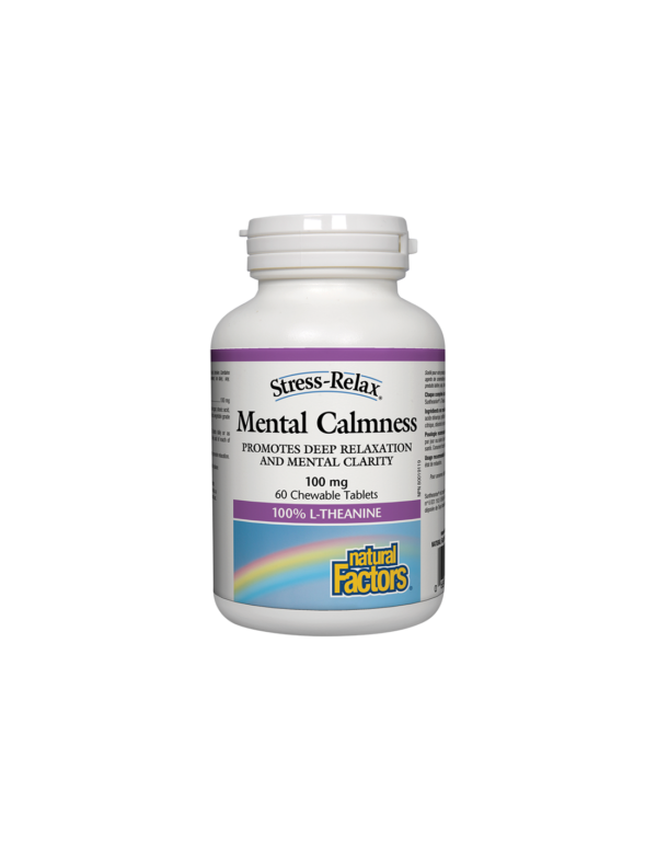 Mental Calmness/ Л-Теанин 100 mg х 60 дъвчащи таблетки Natural Factors - Image 1