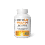 Омега-3 (ЕРА DHA 680335) + Витамин D3 500 IU  - RegenerLife™, 90 софтгел капсули Natural Factors