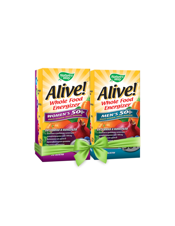 Промо пакет Мултивитамини Alive! таблетки за жени 50+ и мъже 50+ - Image 1