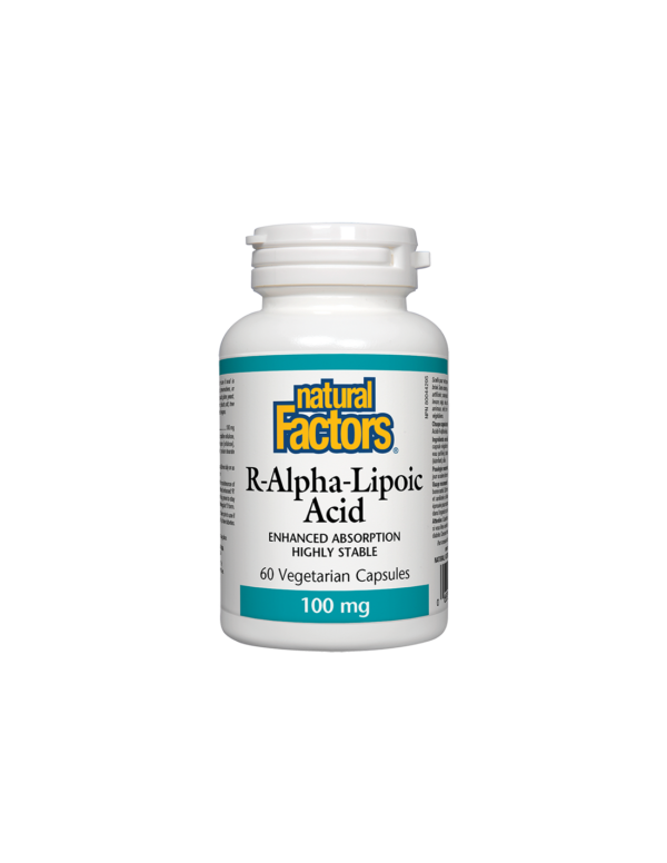R-Alpha-Lipoic Acid/ Алфа-липоева киселина (R-форма) 100 mg x 60 капсули Natural Factors - Image 1