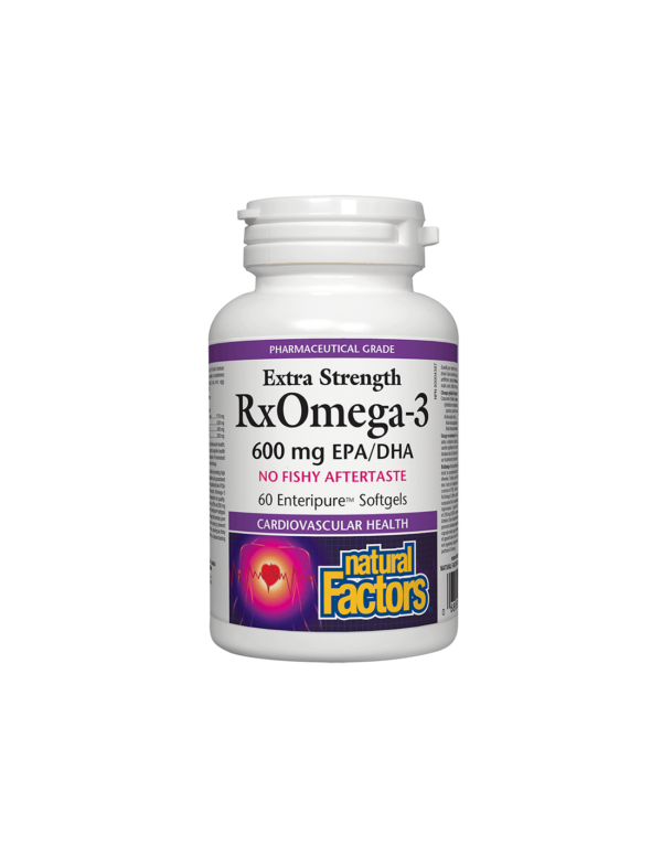 RxOmega-3 Extra Strength / Рибено масло, 1170 mg (600 mg EPA/DHA) х 60 софтгел капсули Natural Factors - Image 1