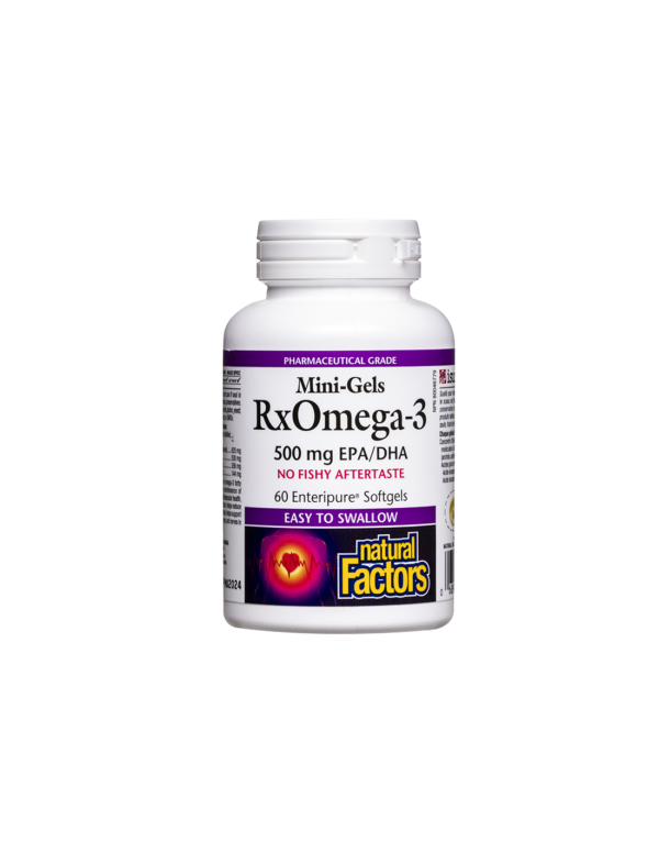Rx Omega-3 Мини гелс, 500 mg (EPA 356 mg/ DHA 144 mg) х 60 софтгел капсули Natural Factors - Image 1
