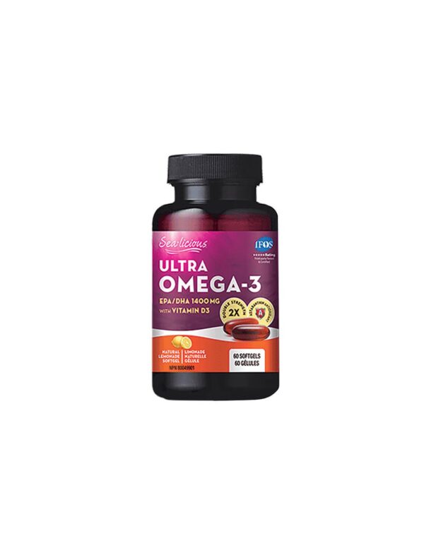 Sea-Licious® Ultra Omega-3 with Vitamin D3 - Омега-3 + витамин D3, 60 софтгел капсули Natural Factors - Image 1