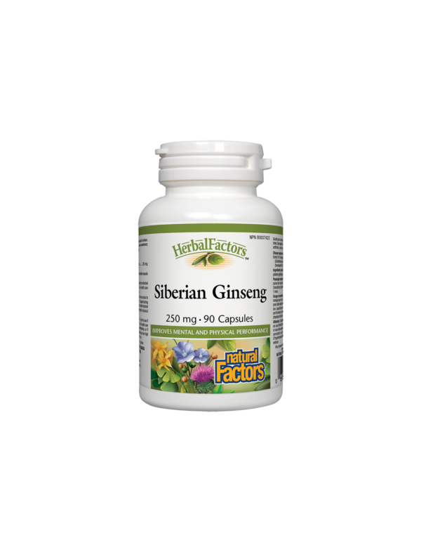 Siberian Ginseng/ Женшен сибирски 250 mg х 90 капсули Natural Factors - Image 1