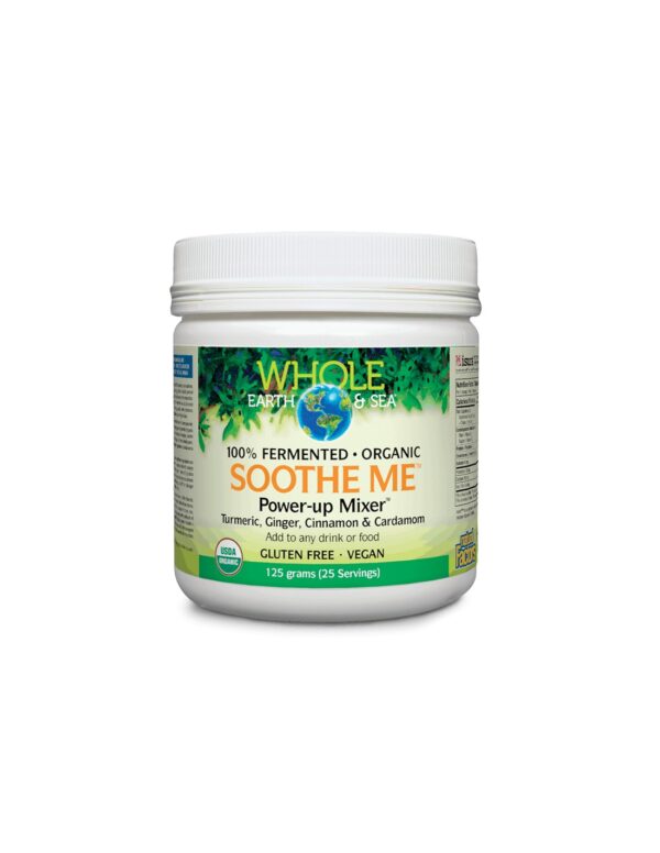 Soothe Me™ Power-up Mixer™ Whole Earth & Sea®/ Формула с куркума, джинджифил, канела, кардамон x 125 g пудра/ 25 дози Natural Factors - Image 1