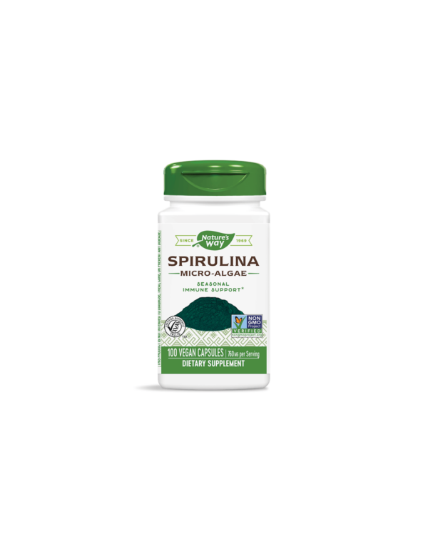 Natures Way Спирулина (микро-водорасли) 380 mg х 100 капсули - Image 1