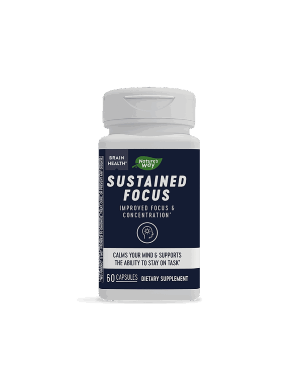 Natures Way Формула за оптимален фокус - Подкрепа при изтощителен умствен труд, 60 капсули - Image 1