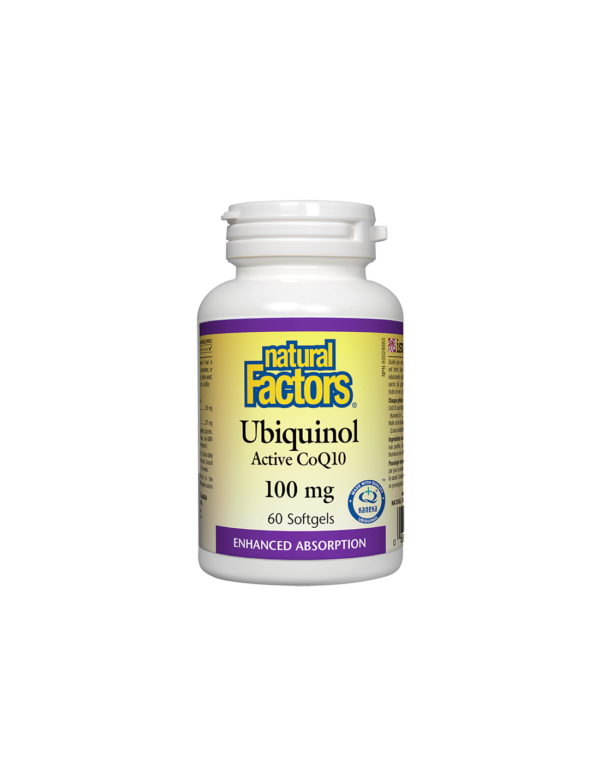 Ubiquinol Active CoQ10/ Убиквинол Активен Коензим 100 mg x 60 софтгел капсули Natural Factors - Image 1