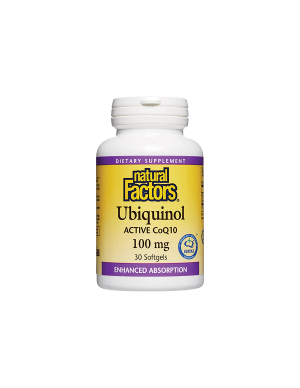 Ubiquinol Active Coenzyme Q10 - Убиквинол – активен коензим Q10 (Антиоксидант и кардиопротектор), 100 mg, 30 софтгел капсули Natural Factors - Image 1