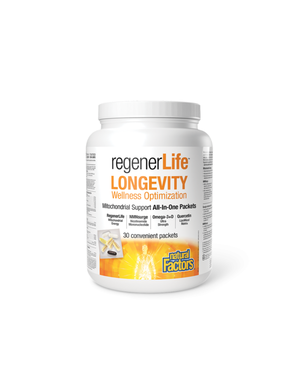 В подкрепа на клетъчното здраве - Rеgener Life™ Longevity, 30 пакетчета Natural Factors - Image 1