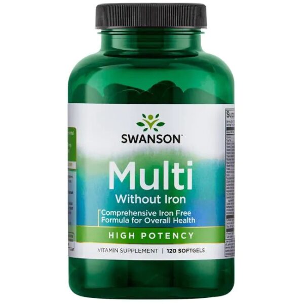 Swanson Мултивитамини Високоефективни без желязо 120 софт гел капсули - Image 1