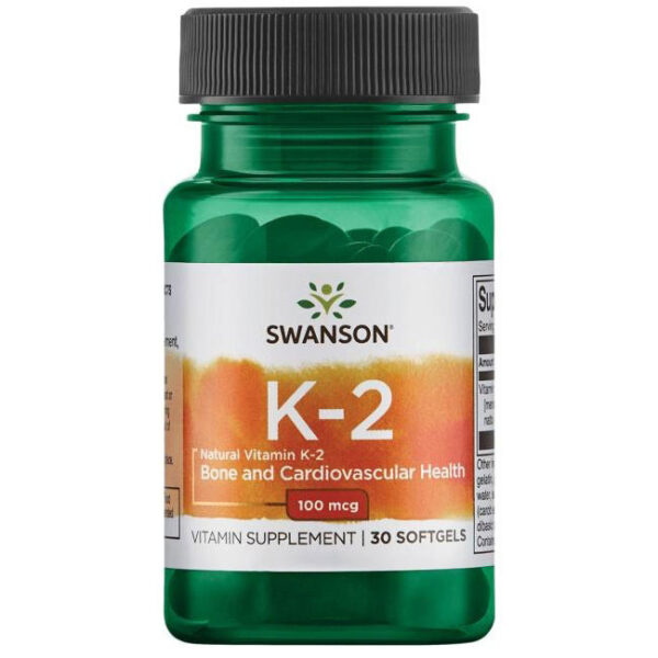 Swanson Високоефективен Натурален Витамин К2 30 софт гел капсули - Image 1