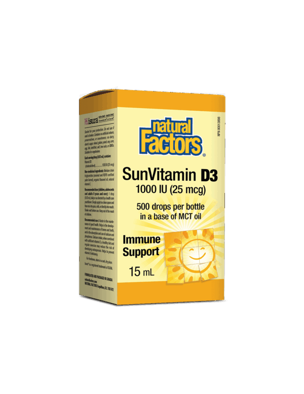 Vitamin D3/ Витамин D3 1000 IU x 15 ml / 500 дози Natural Factors - Image 1