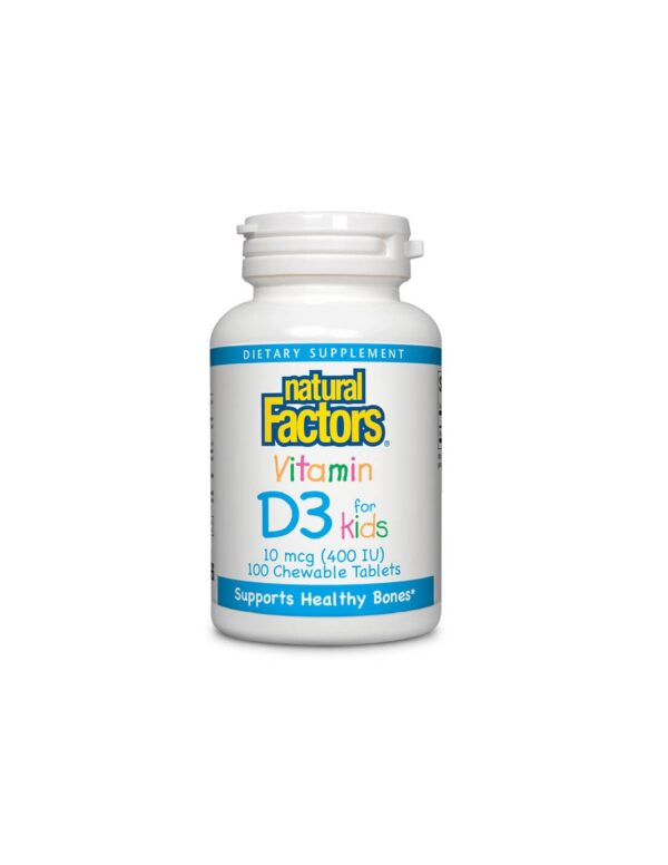 Vitamin D3 for Kids / Витамин D3 за деца 400 IU Natural Factors - Image 1