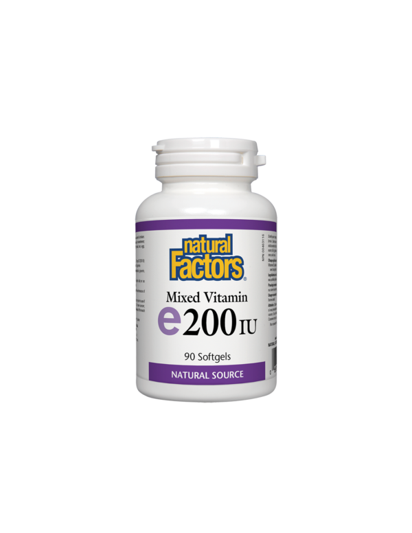 Vitamin E/ Витамин E (токофероли микс) 200 IU х 90 софтгел капсули Natural Factors - Image 1