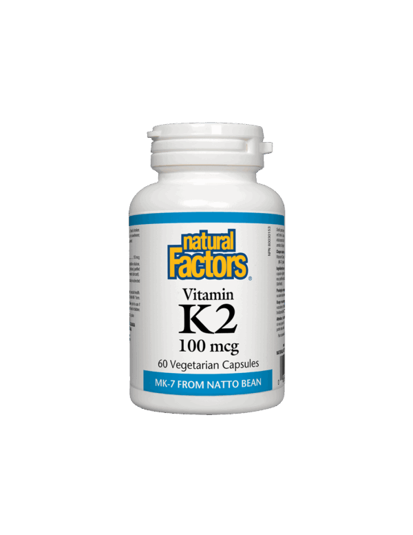 Vitamin K2/ Витамин К2 (MK-7) 100 mcg х 60 капсули Natural Factors - Image 1