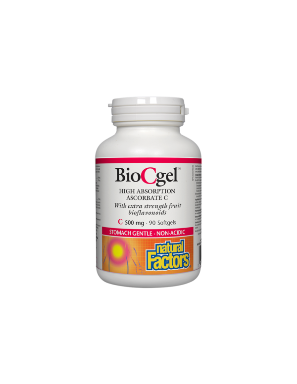 Vitamin C BioCgel™/ Витамин С 500 mg (калциев аскорбат) х 90 софтгел капсули Natural Factors - Image 1