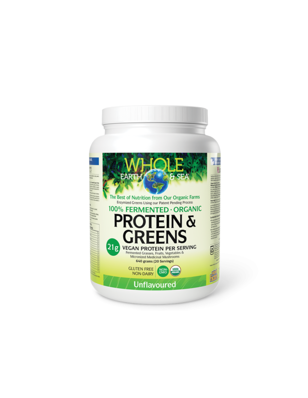 Whole earth and sea® 100 Fermented Organic Protein and Greens (неовкусен), 640 g пудра - Image 1