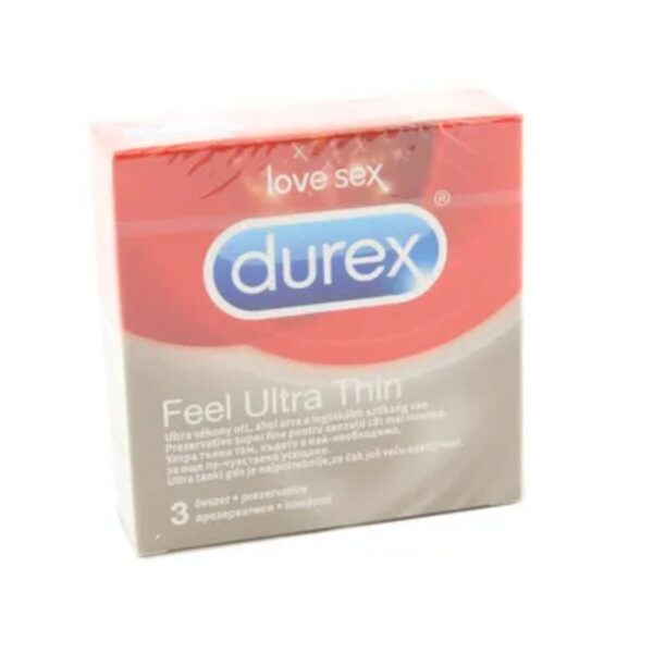 Durex Feel Ultra Thin Червено-розов x3 броя - Image 1