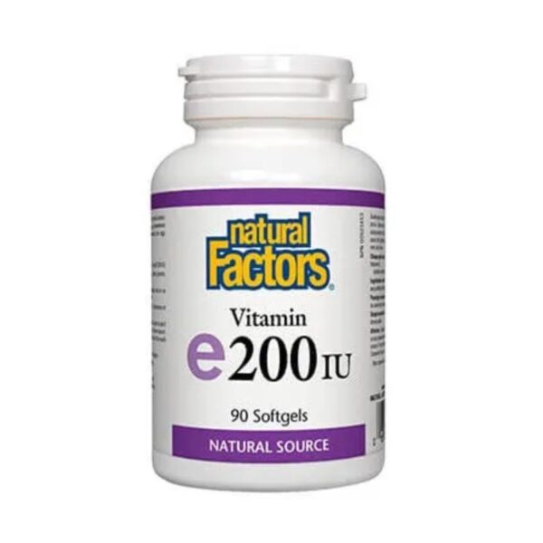 Vitamin E/ Витамин Е (d-алфа токоферол) 200 IU х 90 софтгел капсули Natural Factors - Image 1